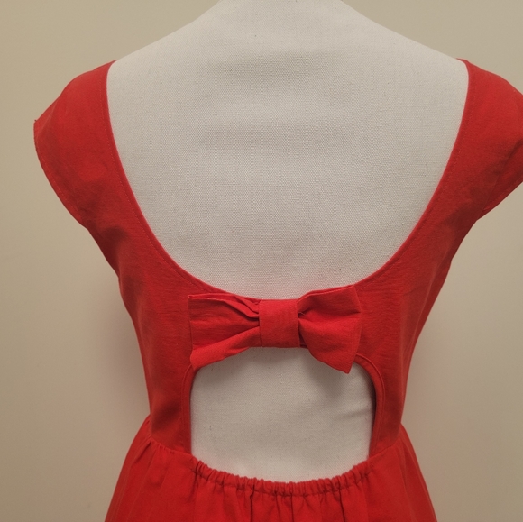 American Eagle Outfitters Red Dress with Bow Size 4 - Picture 5 of 5